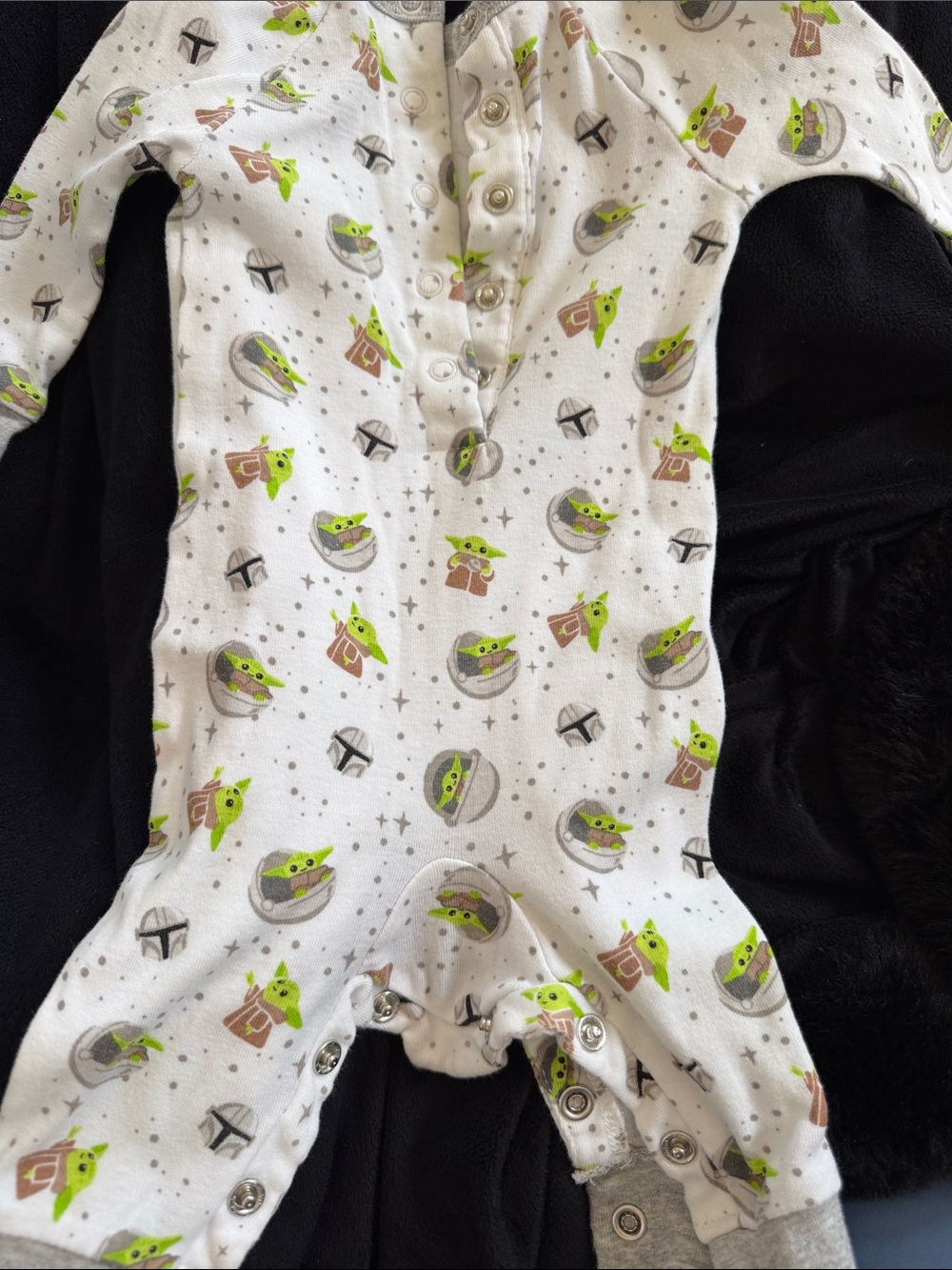 Baby One-Piece Romper with Yoda Print